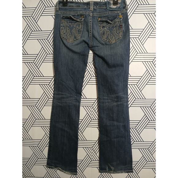 Womens Mek Auckland Denim Distressed Boot Cut Jeans Size 28 - Picture 4 of 6